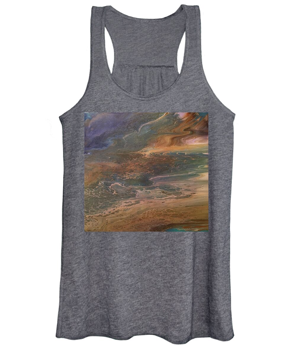 Abstract Women's Tank Top featuring the painting Beach by Soraya Silvestri