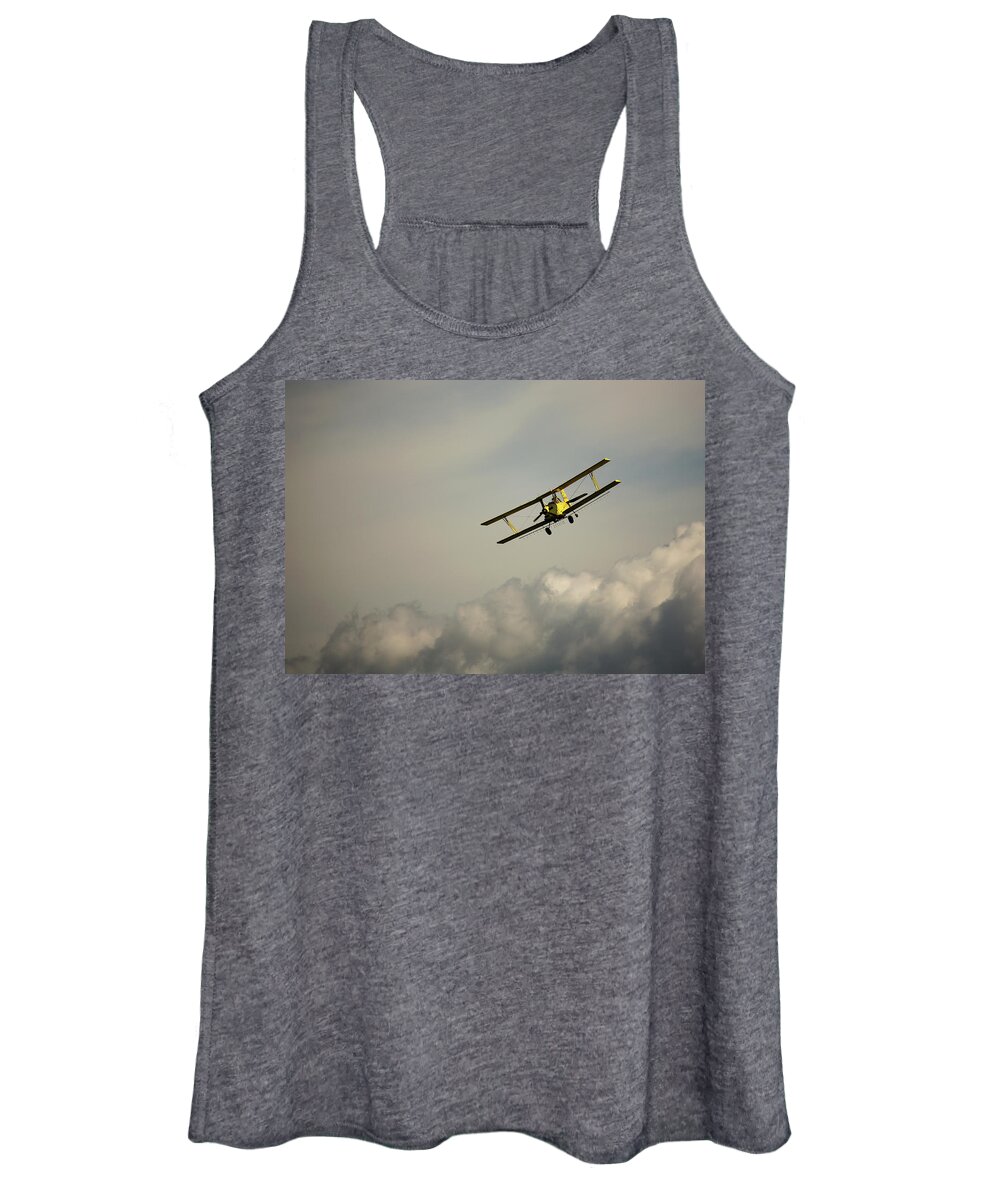 Sky Women's Tank Top featuring the photograph Crop Duster by Bob Cournoyer