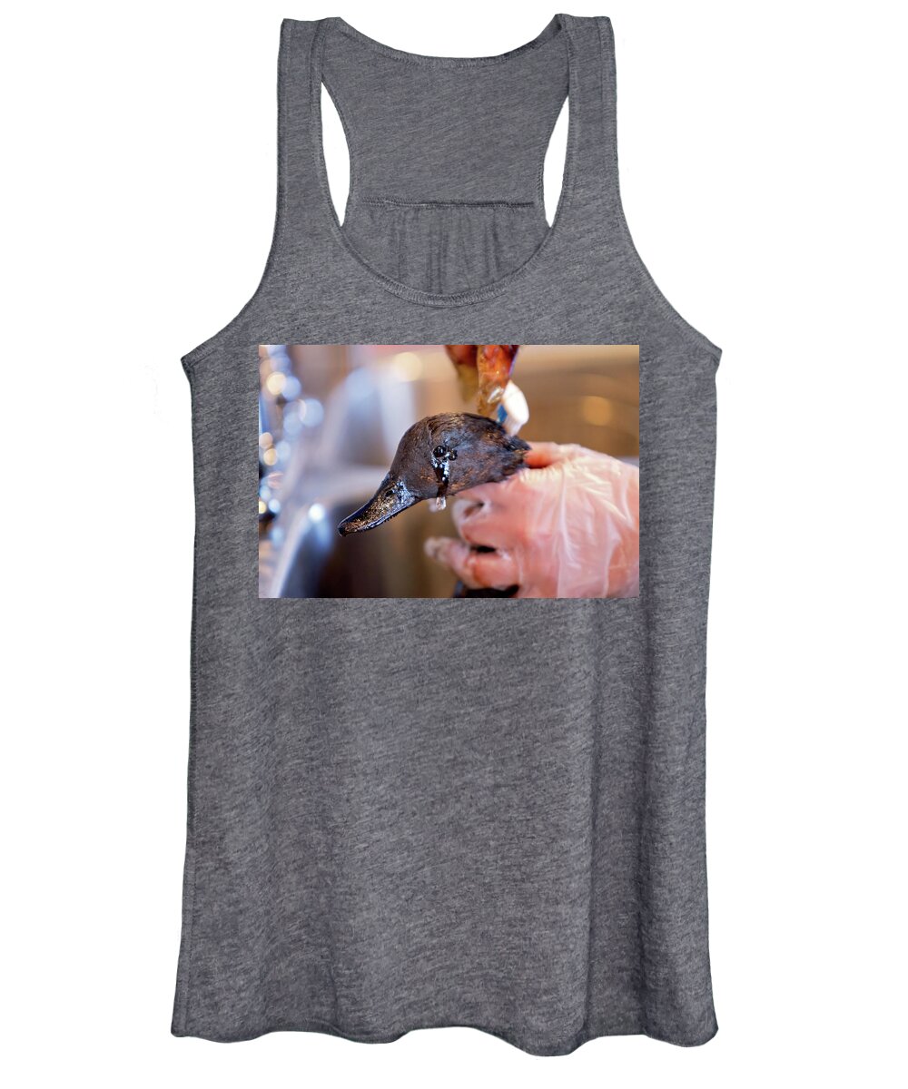 Environment Women's Tank Top featuring the photograph Crying over Spilled Oil by Eilish Palmer