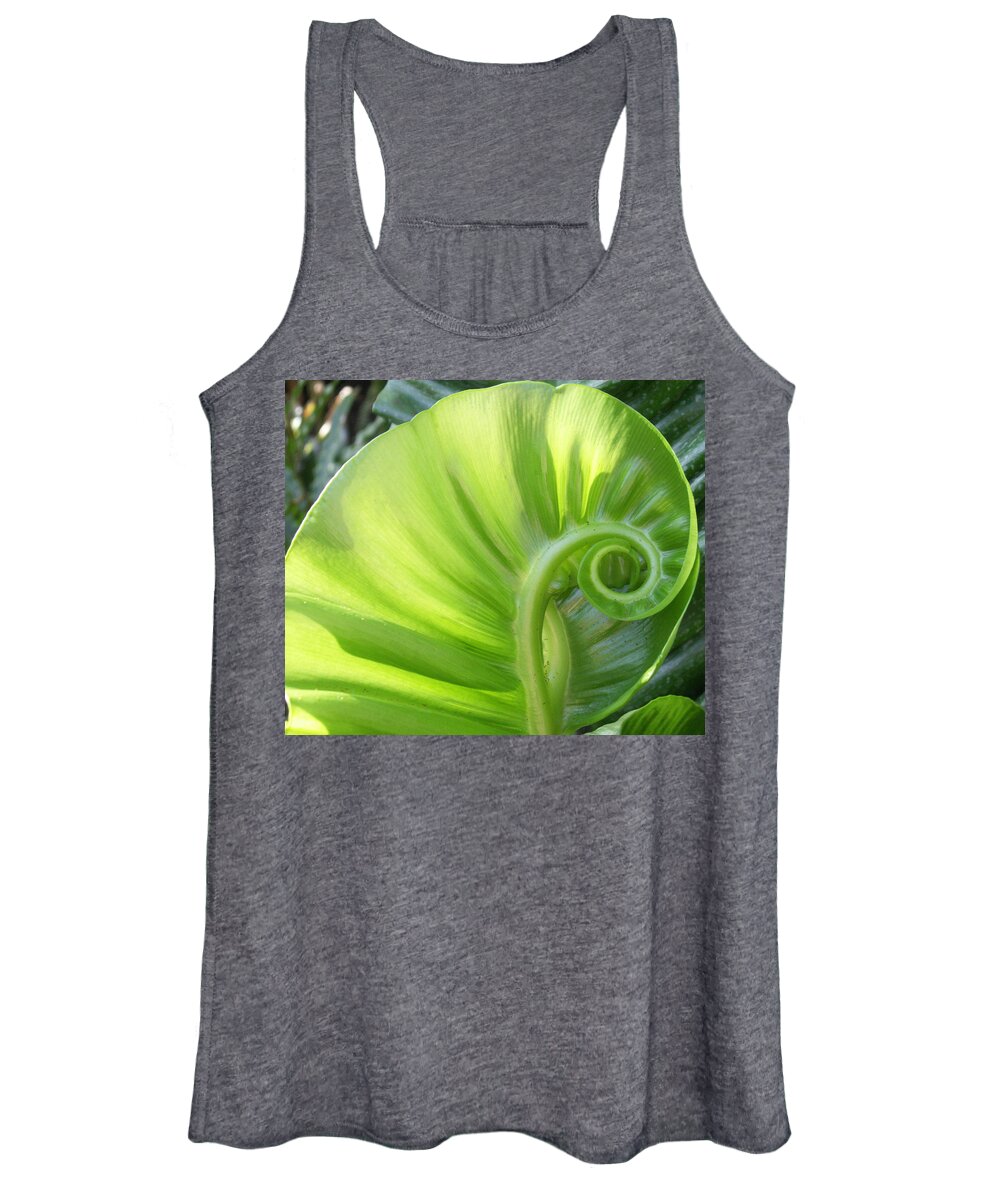 Leaf Women's Tank Top featuring the photograph Curly Leaf by Amy Fose
