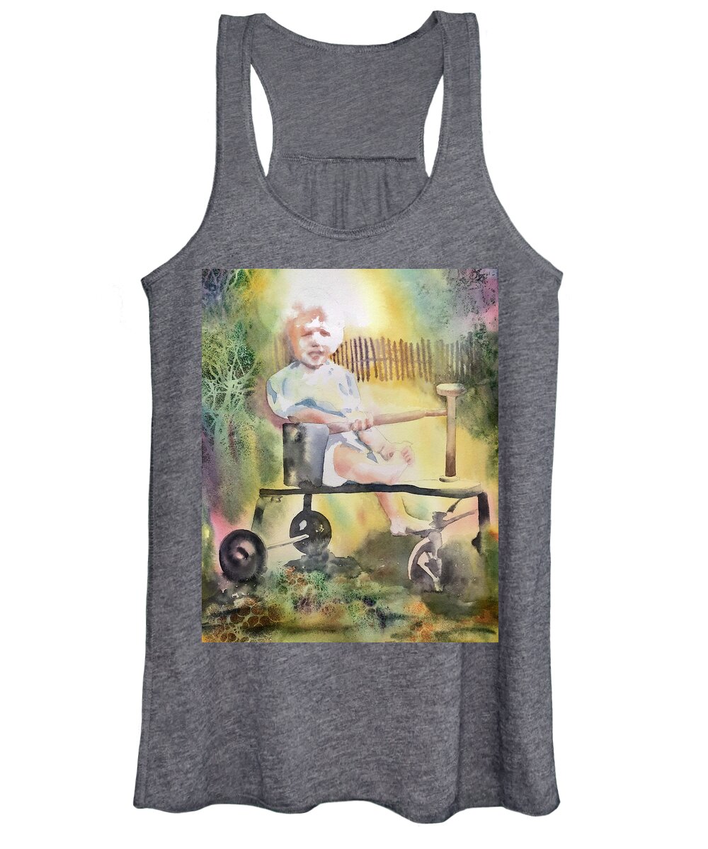  Women's Tank Top featuring the painting Dad Circa 1934 by Tara Moorman