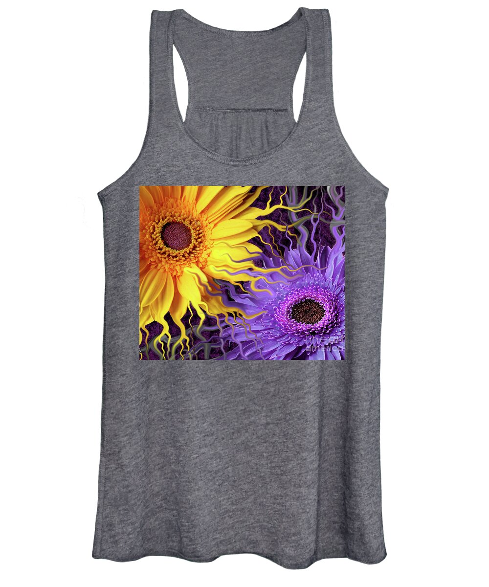 Flowers Women's Tank Top featuring the painting Daisy Yin Daisy Yang by Christopher Beikmann