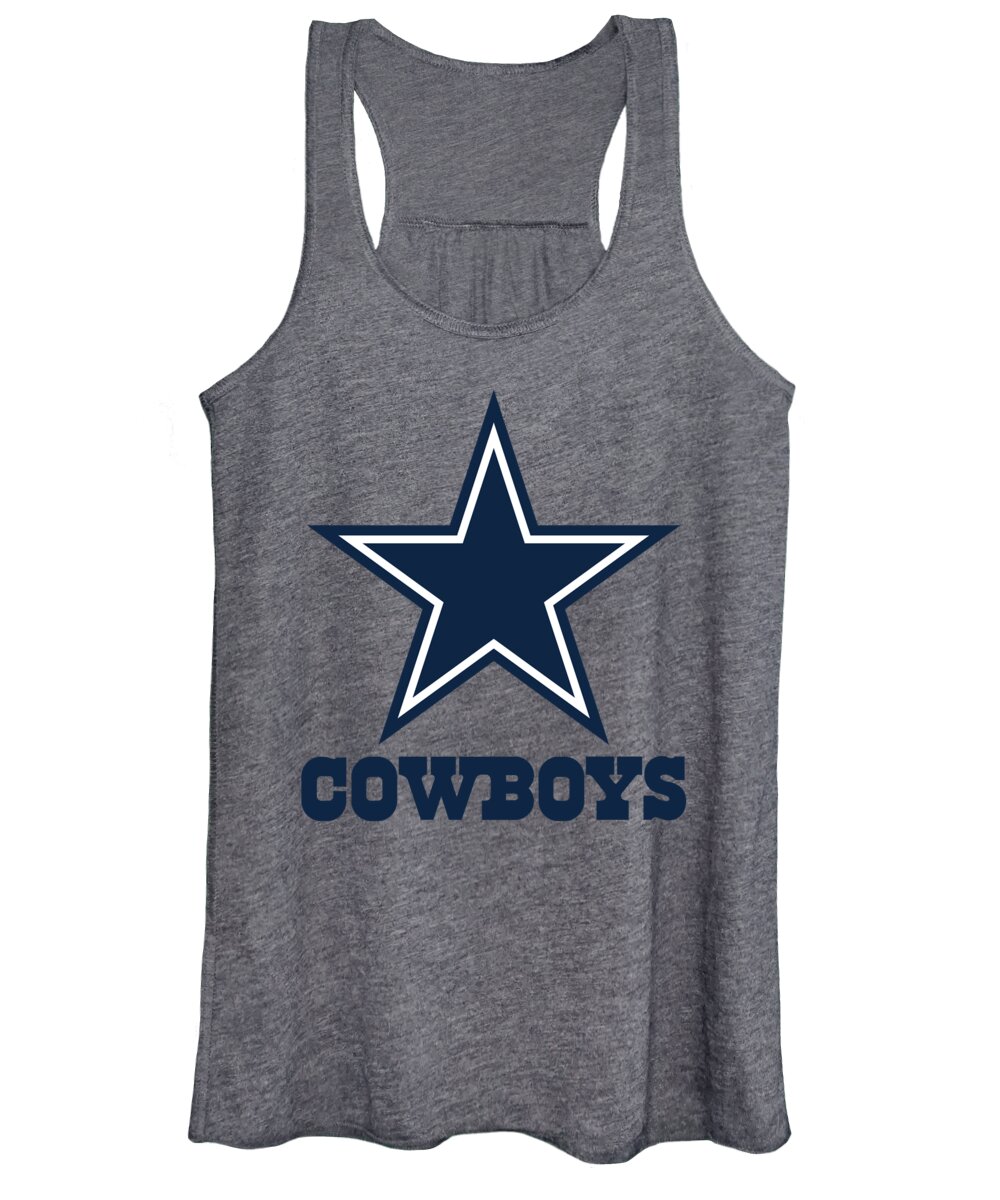 Dallas Women's Tank Top featuring the mixed media Dallas Cowboys Translucent Steel by Movie Poster Prints
