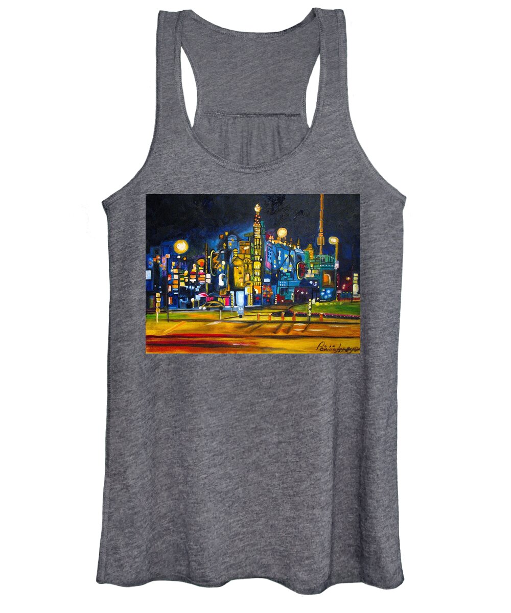 Cityscape Women's Tank Top featuring the painting Dam Square by Patricia Arroyo