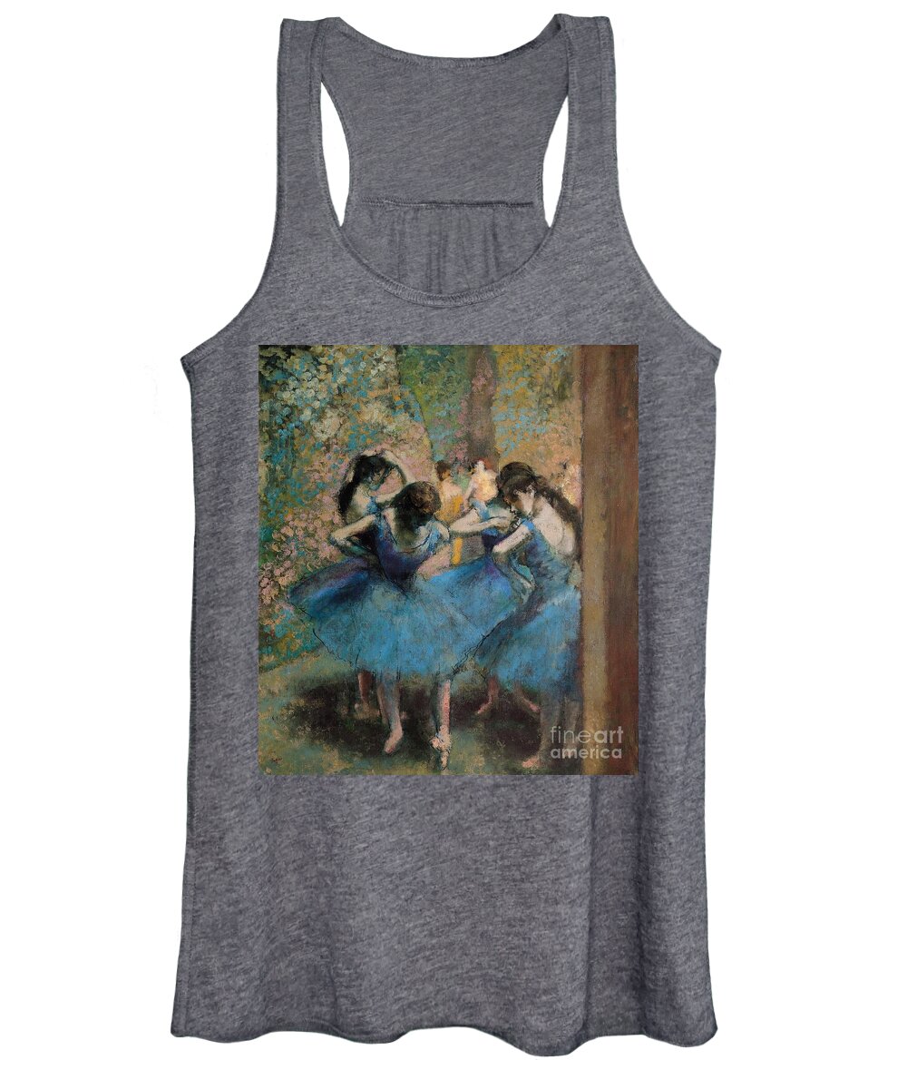 #faatoppicks Women's Tank Top featuring the painting Dancers in blue by Edgar Degas