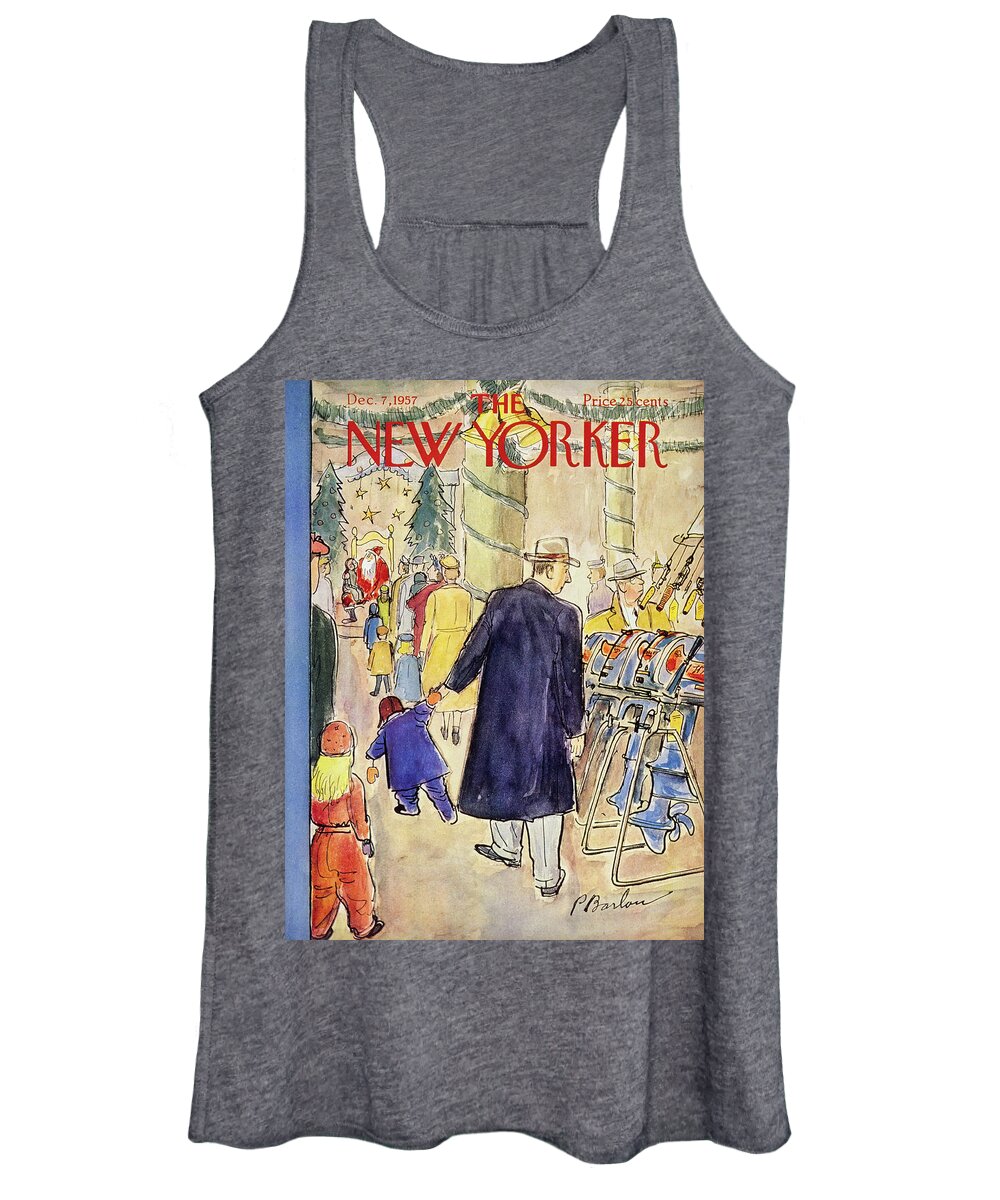 Christmas Women's Tank Top featuring the painting New Yorker December 7th 1957 by Perry Barlow