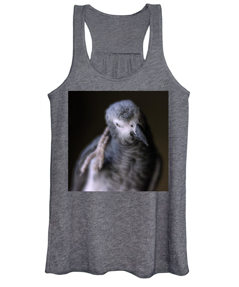 African Grey Women's Tank Top featuring the photograph Deep Thinker by Jennifer Grossnickle