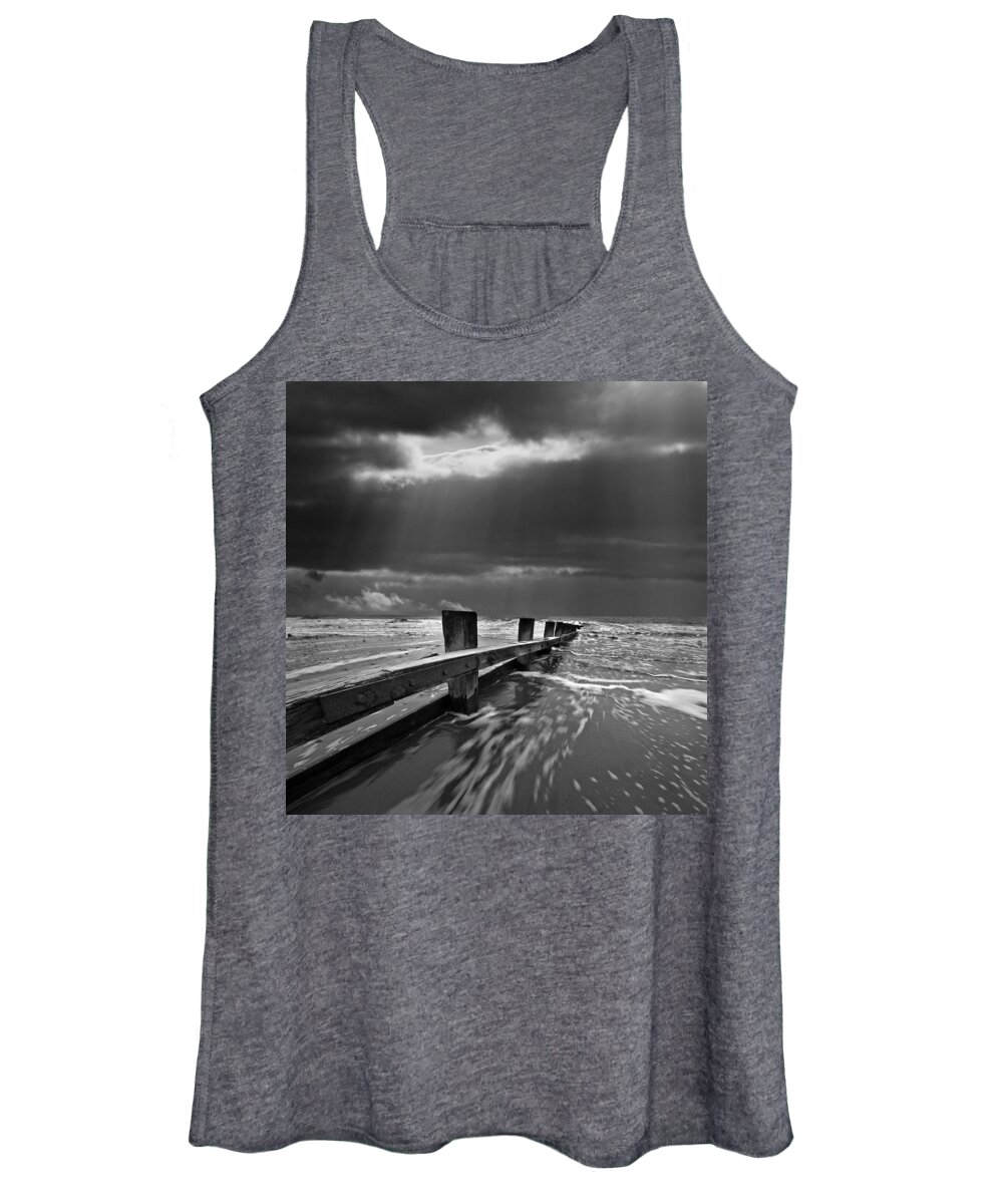 Groyne Women's Tank Top featuring the photograph Defensive by Meirion Matthias
