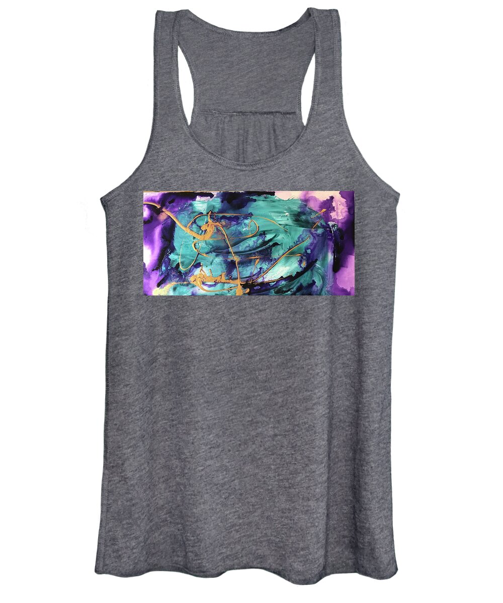 Diptych Women's Tank Top featuring the painting Delight II by Laura Jaffe