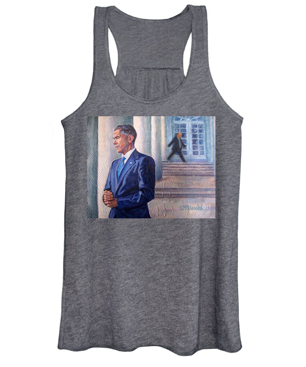 Obama Women's Tank Top featuring the painting Descent by Janet McDonald