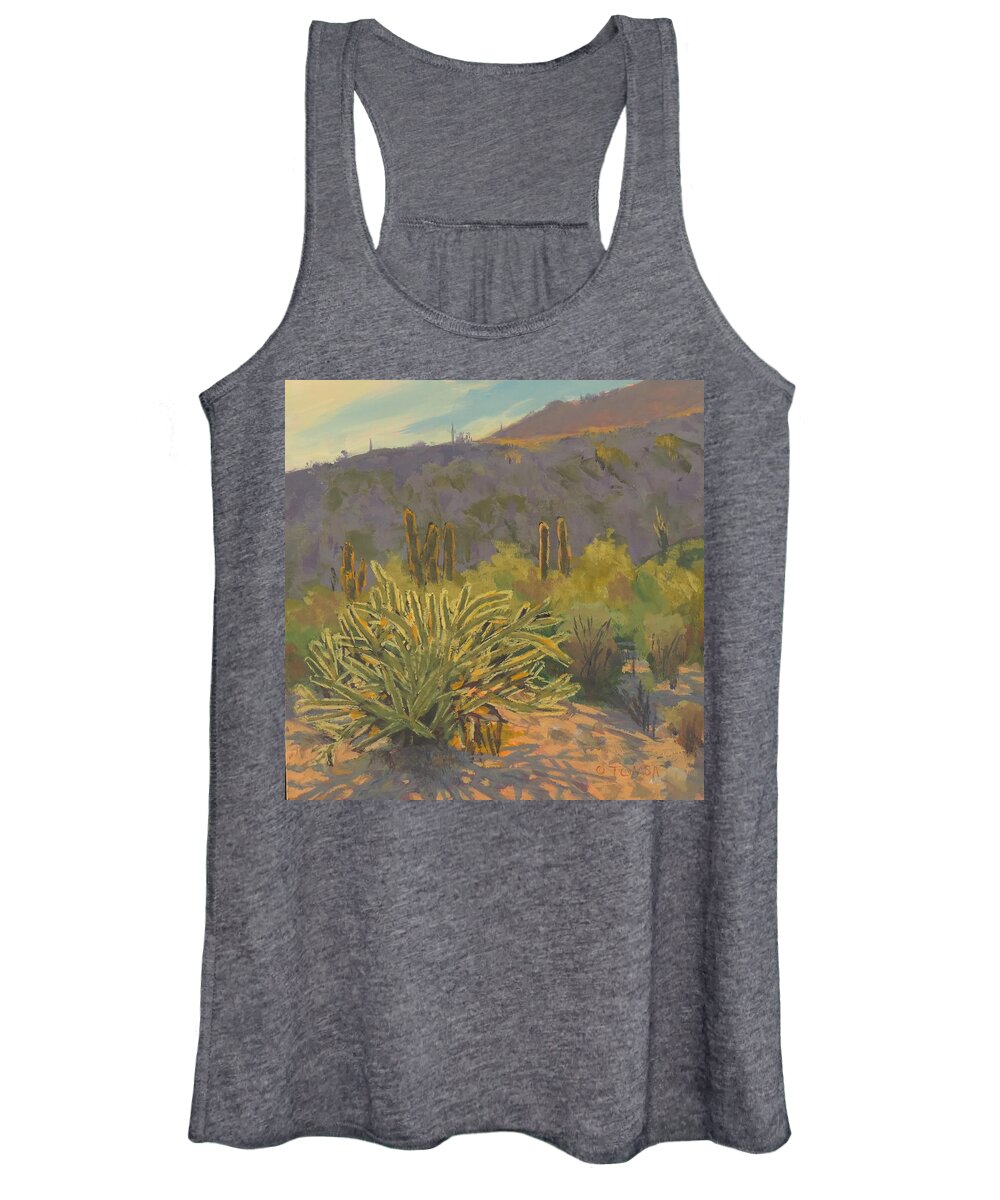 Desert Afternoon Women's Tank Top featuring the painting Desert Afternoon by Bill Tomsa