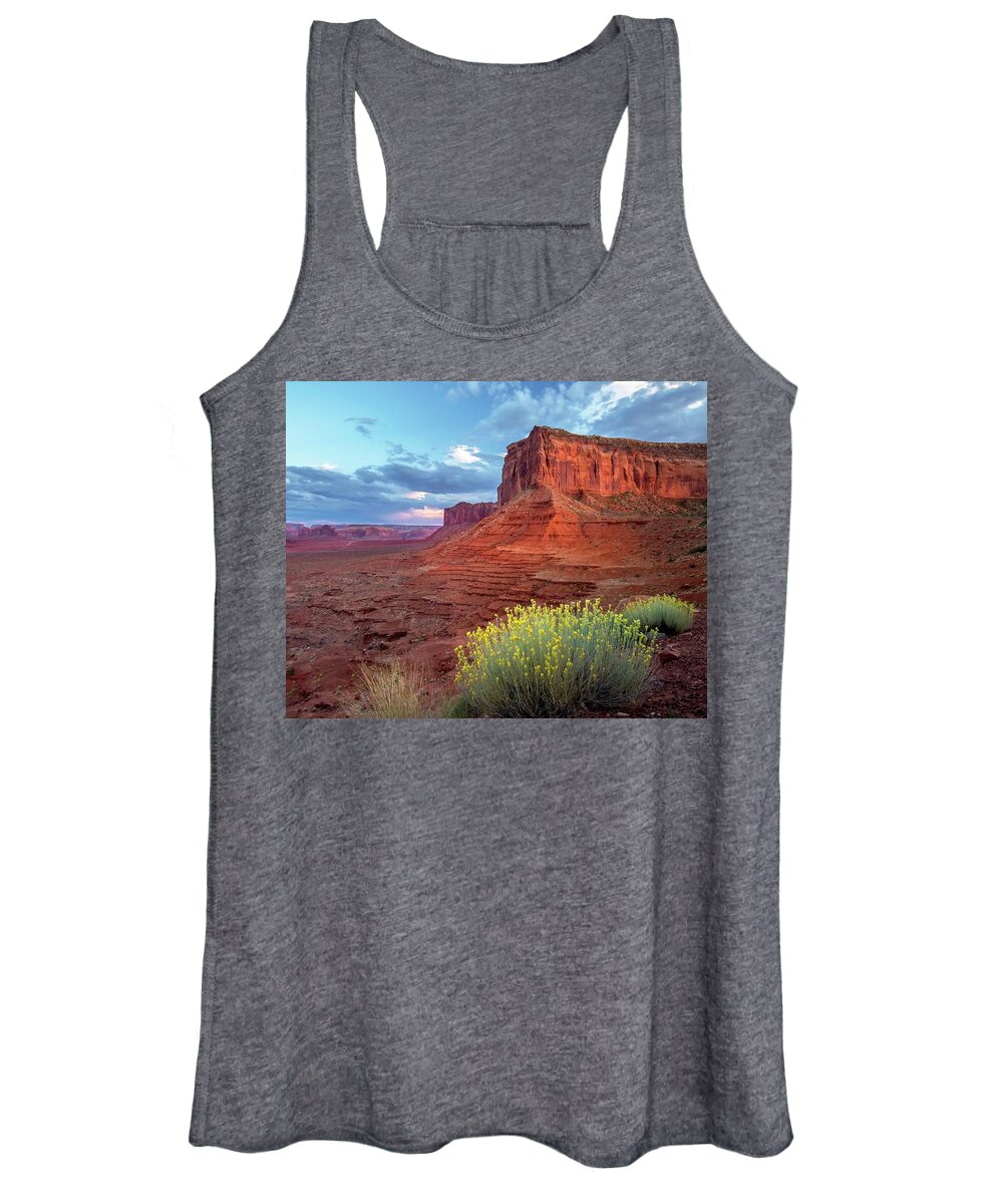 Monument Valley Women's Tank Top featuring the photograph Desert Bouquets by Harriet Feagin