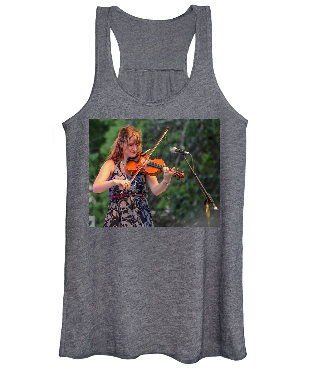 Music Women's Tank Top featuring the photograph Dominique Dupuis by Barry Bohn
