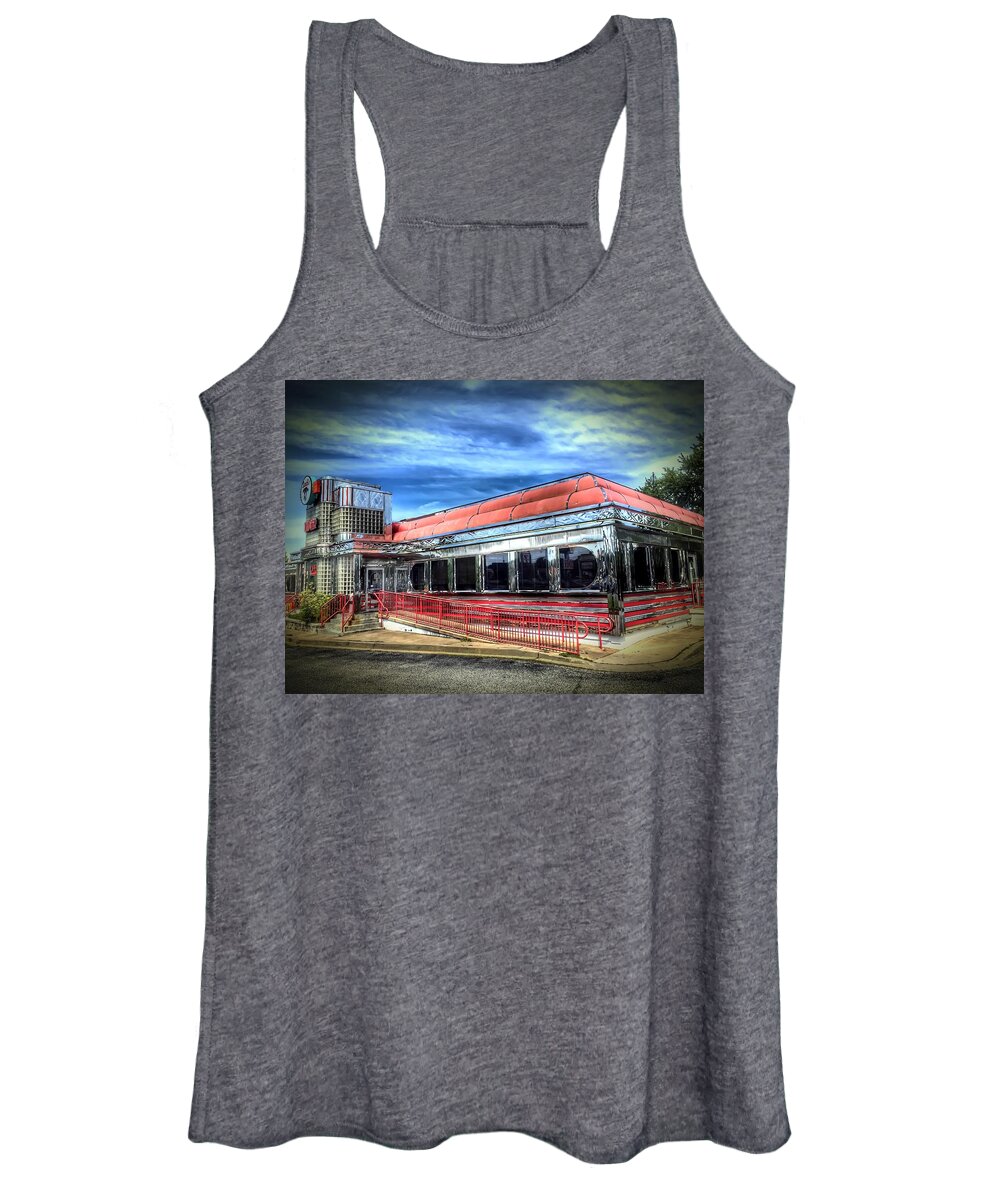 Diner Women's Tank Top featuring the photograph Double T Diner by Chris Montcalmo