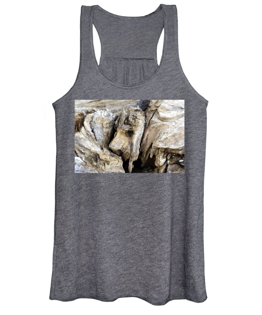 Horizontal Women's Tank Top featuring the photograph Driftwood Nature's Art by Valerie Collins