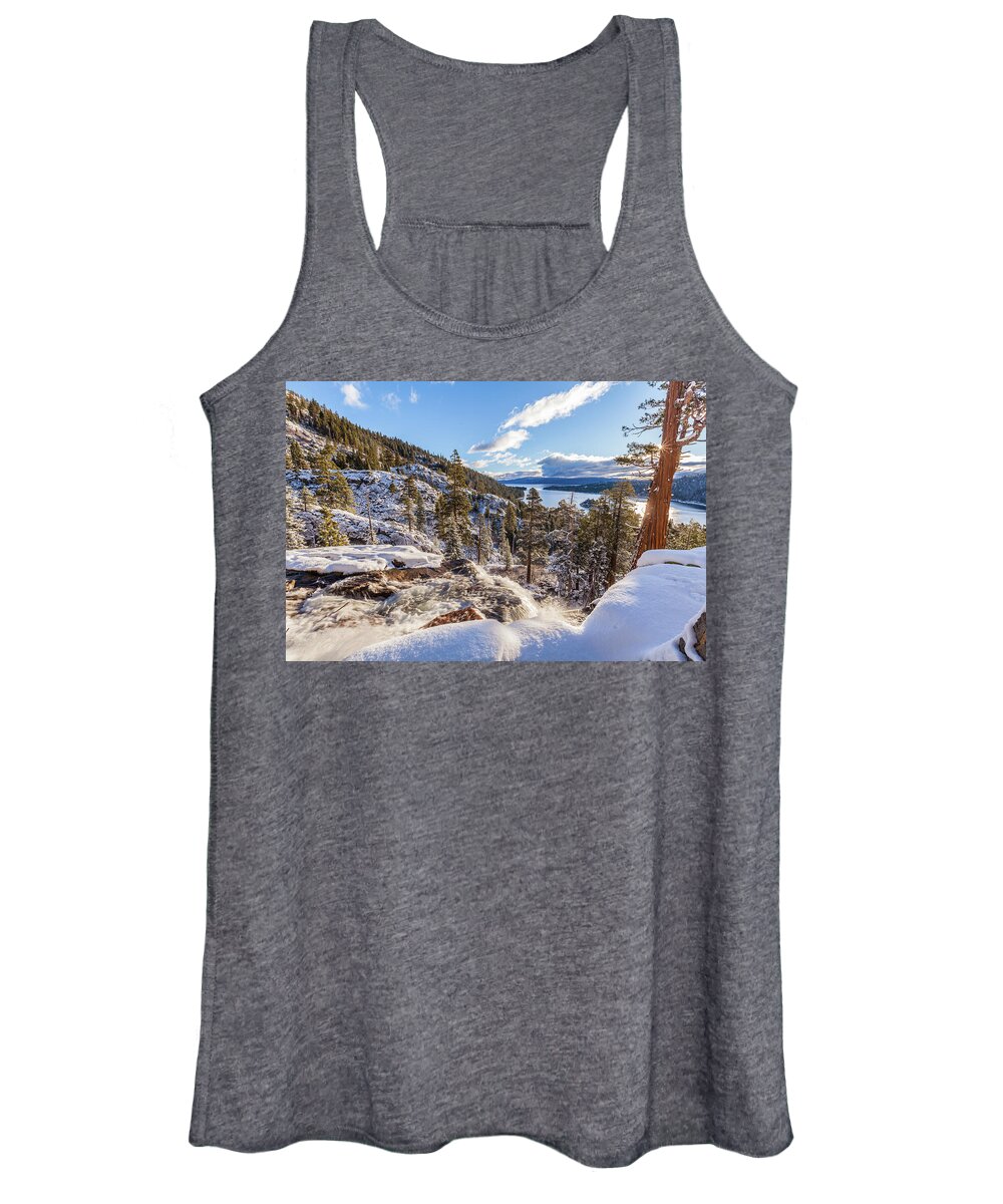 Landscape Women's Tank Top featuring the photograph Eagle Falls by Charles Garcia