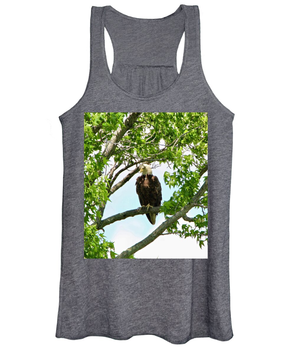 Bald Eagle Women's Tank Top featuring the photograph Eagle on Watch by Shawn M Greener