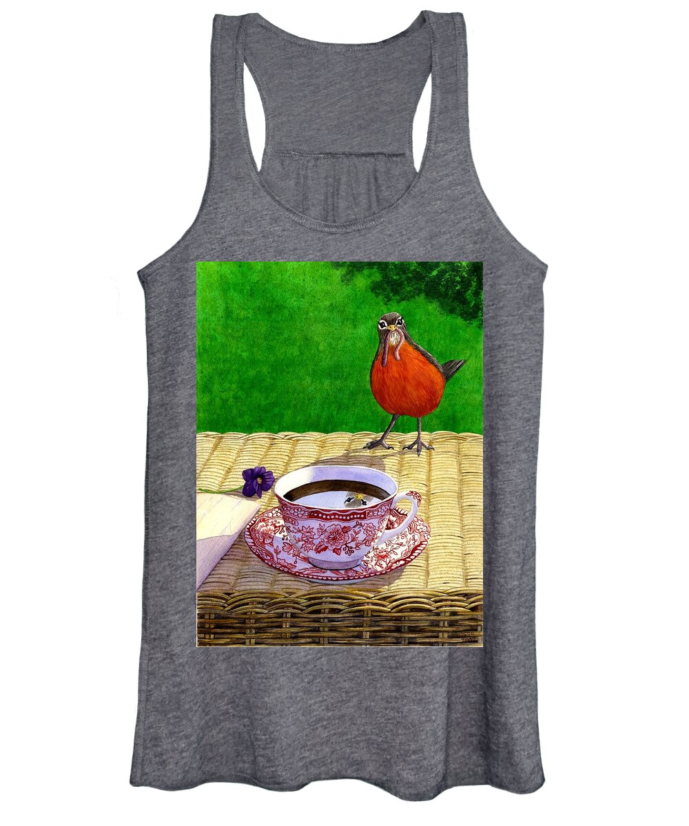 Robin Women's Tank Top featuring the painting Early Bird by Catherine G McElroy