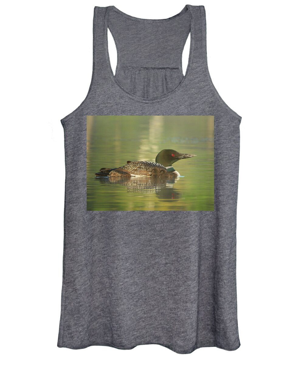 Loons Women's Tank Top featuring the photograph Early Morning Loons by Duane Cross