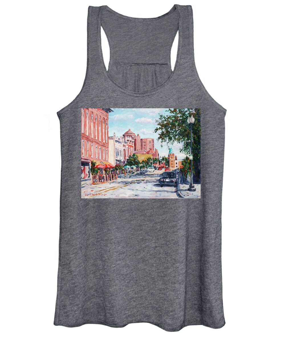 Cityscape Women's Tank Top featuring the painting East State Street by Ingrid Dohm