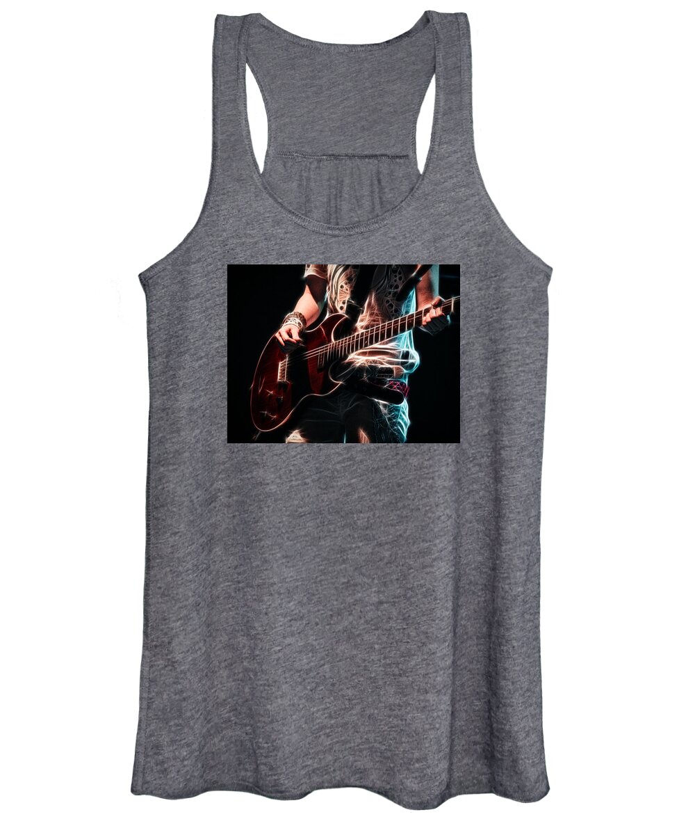 Fractals Women's Tank Top featuring the photograph Electric Rock by Cameron Wood