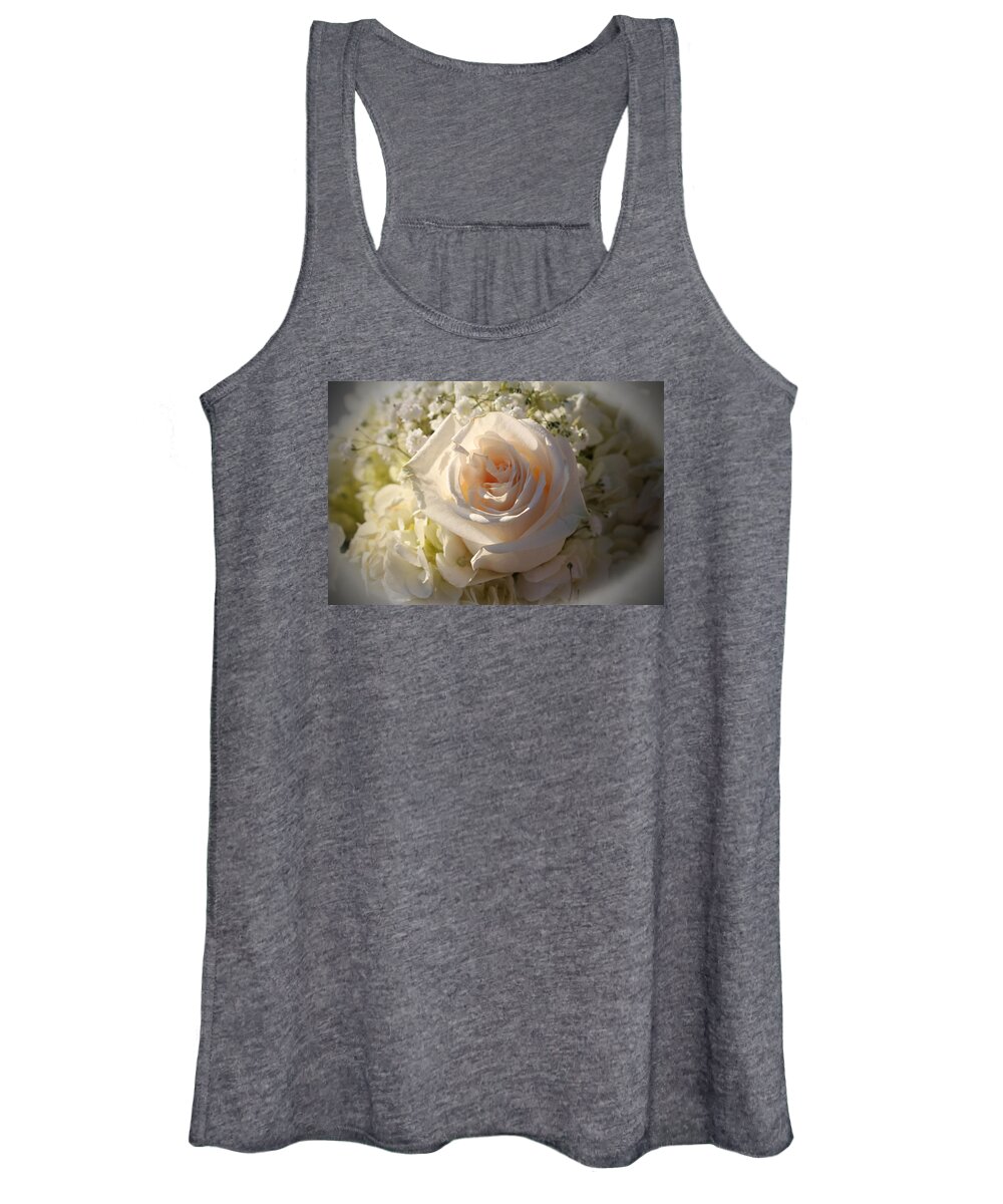 Rose Women's Tank Top featuring the photograph Elegant White Roses by Cynthia Guinn