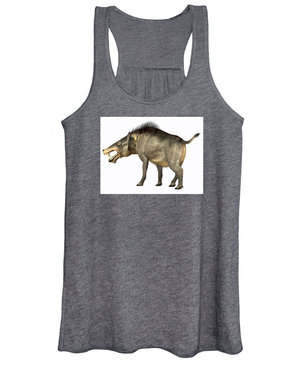 Entelodon Women's Tank Top featuring the painting Entelodon Omnivore by Corey Ford
