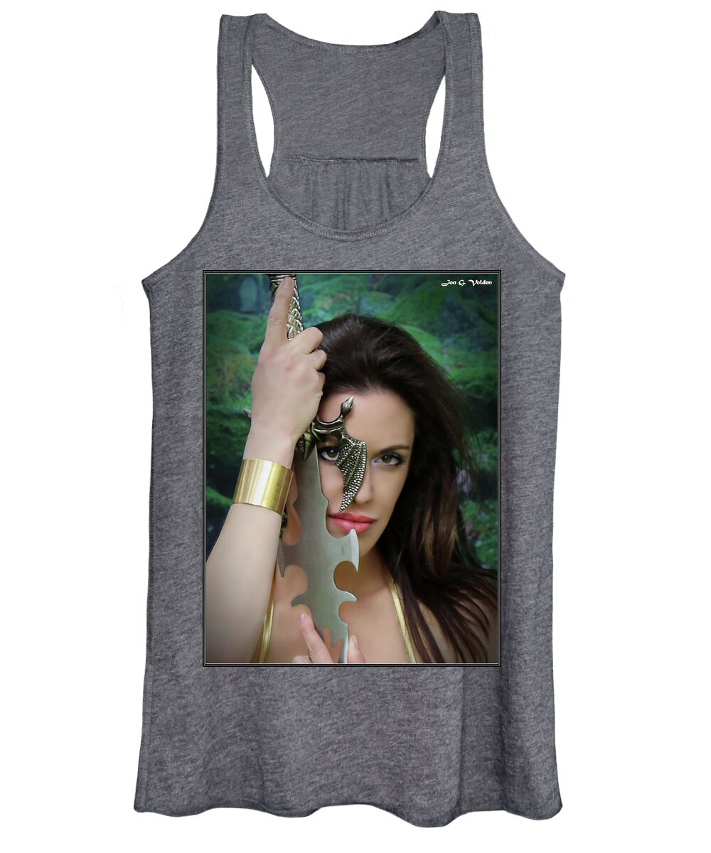 Fantasy Women's Tank Top featuring the photograph Eye Of A Warrior by Jon Volden