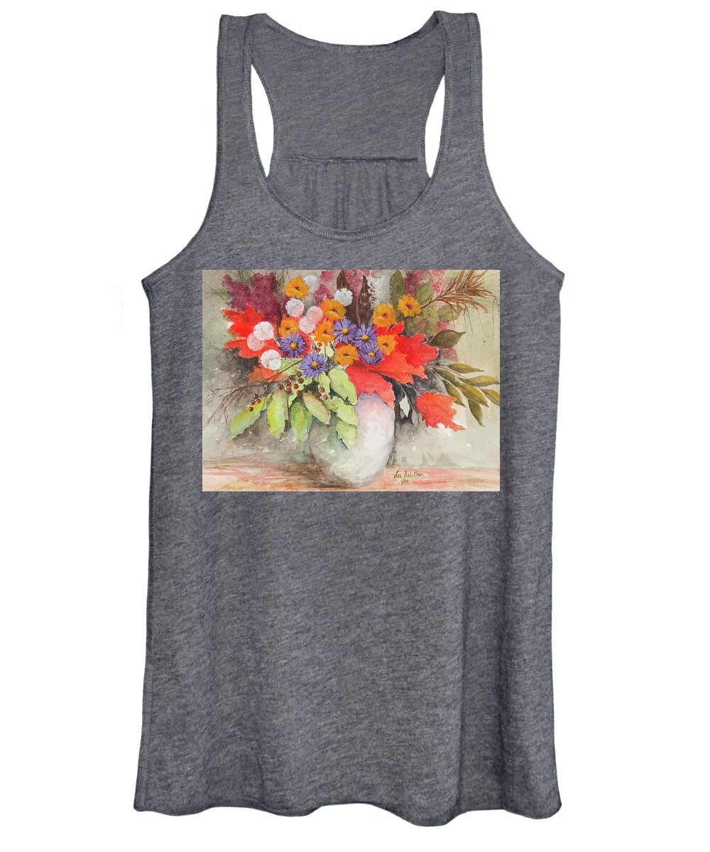 Watercolor Women's Tank Top featuring the painting Fall Colors by Lee Beuther