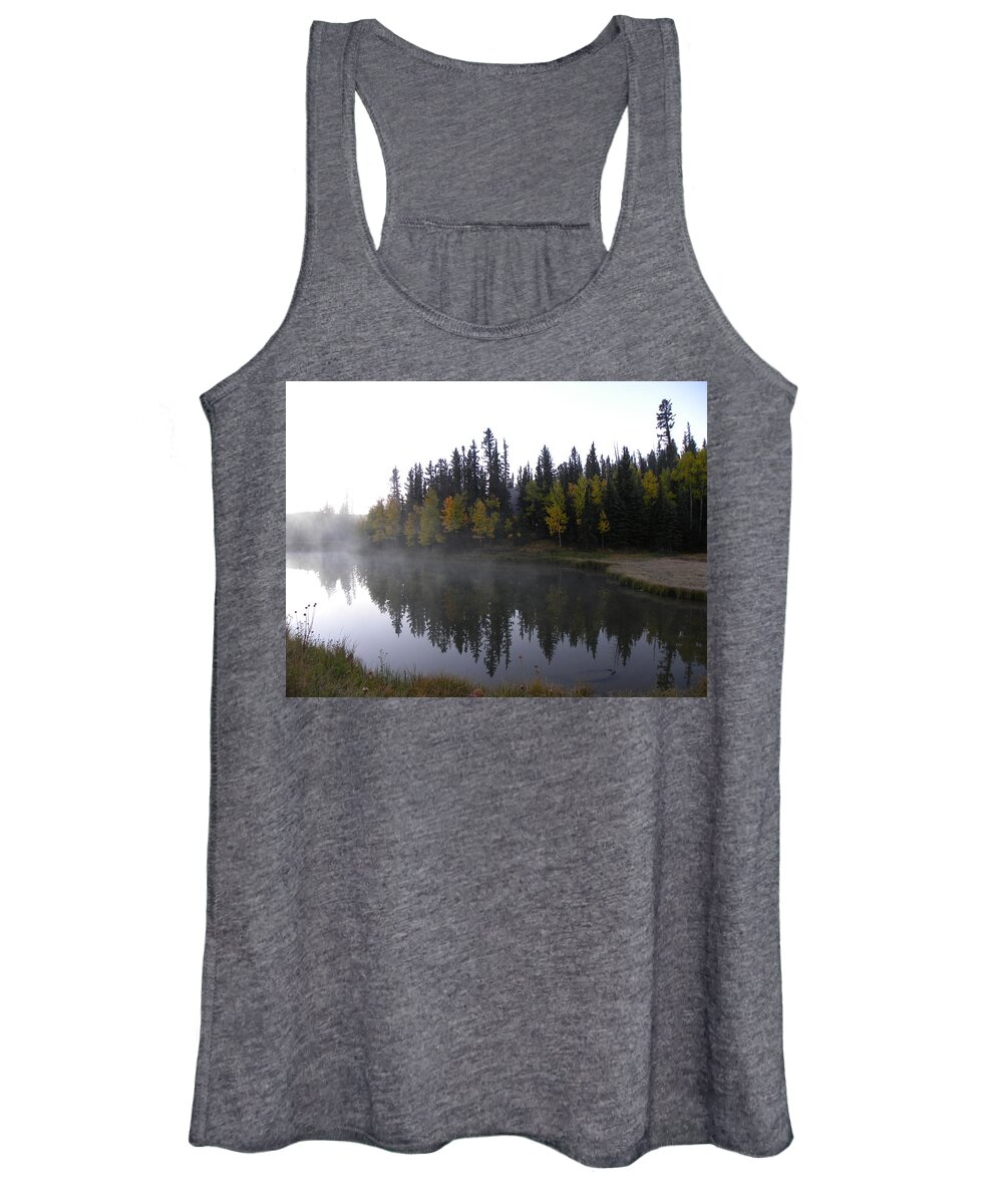 Lefog Women's Tank Top featuring the photograph Kiddie Pond Fall Colors Divide CO by Margarethe Binkley