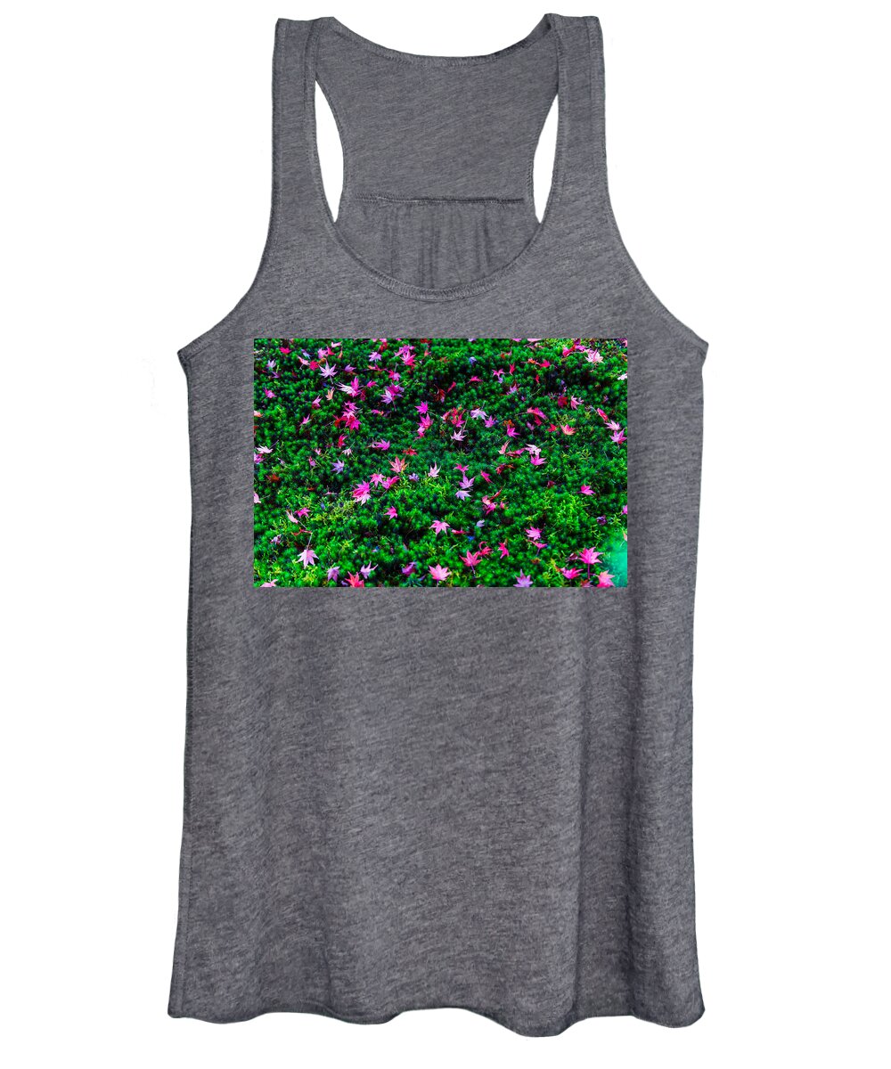 Fall Color Women's Tank Top featuring the photograph Fallen Maple leaves by Hisao Mogi