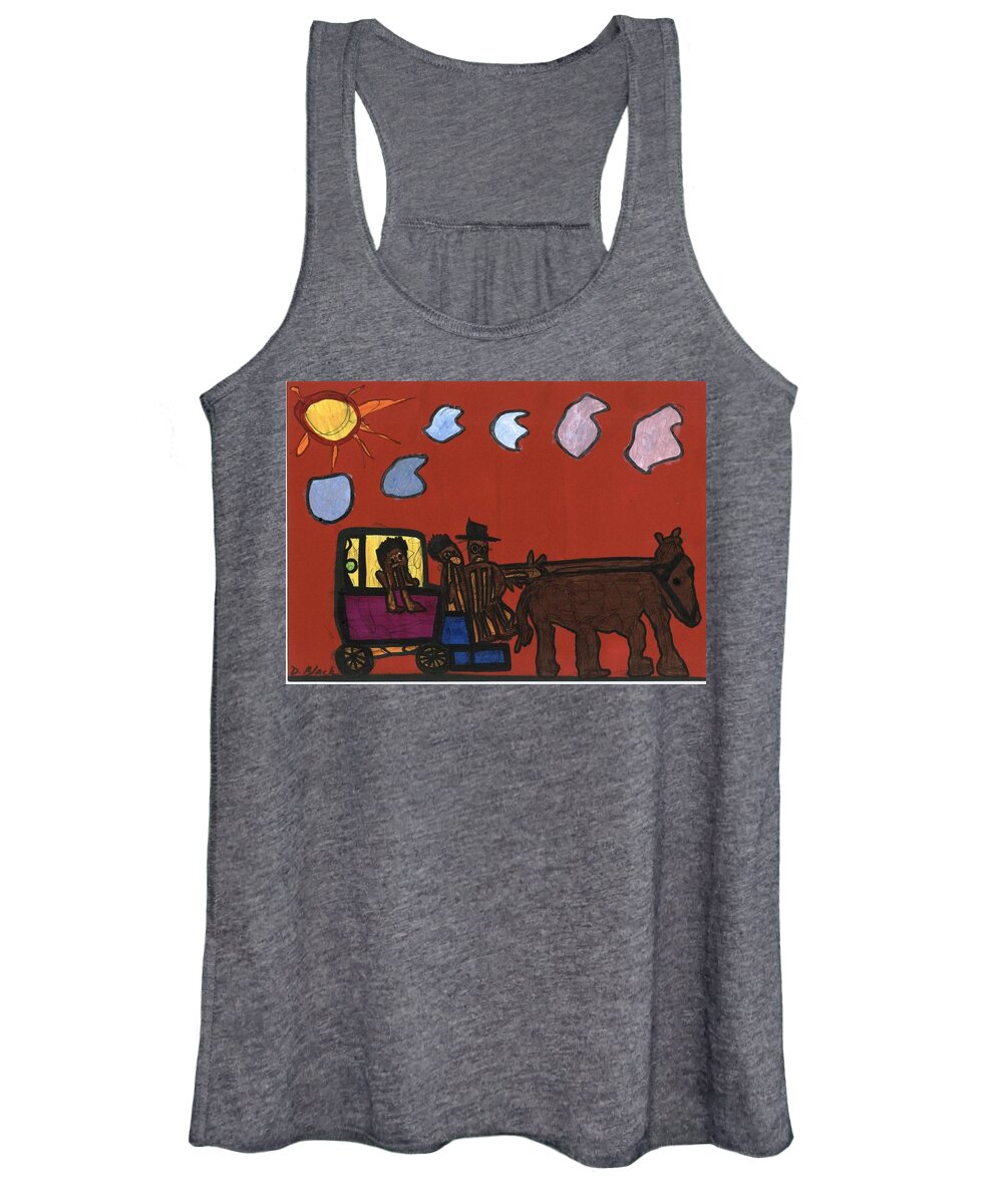 Multicultural Nfprsa Product Review Reviews Marco Social Media Technology Websites \\\\in-d�lj\\\\ Darrell Black Definism Artwork Women's Tank Top featuring the drawing Family Transport by Darrell Black