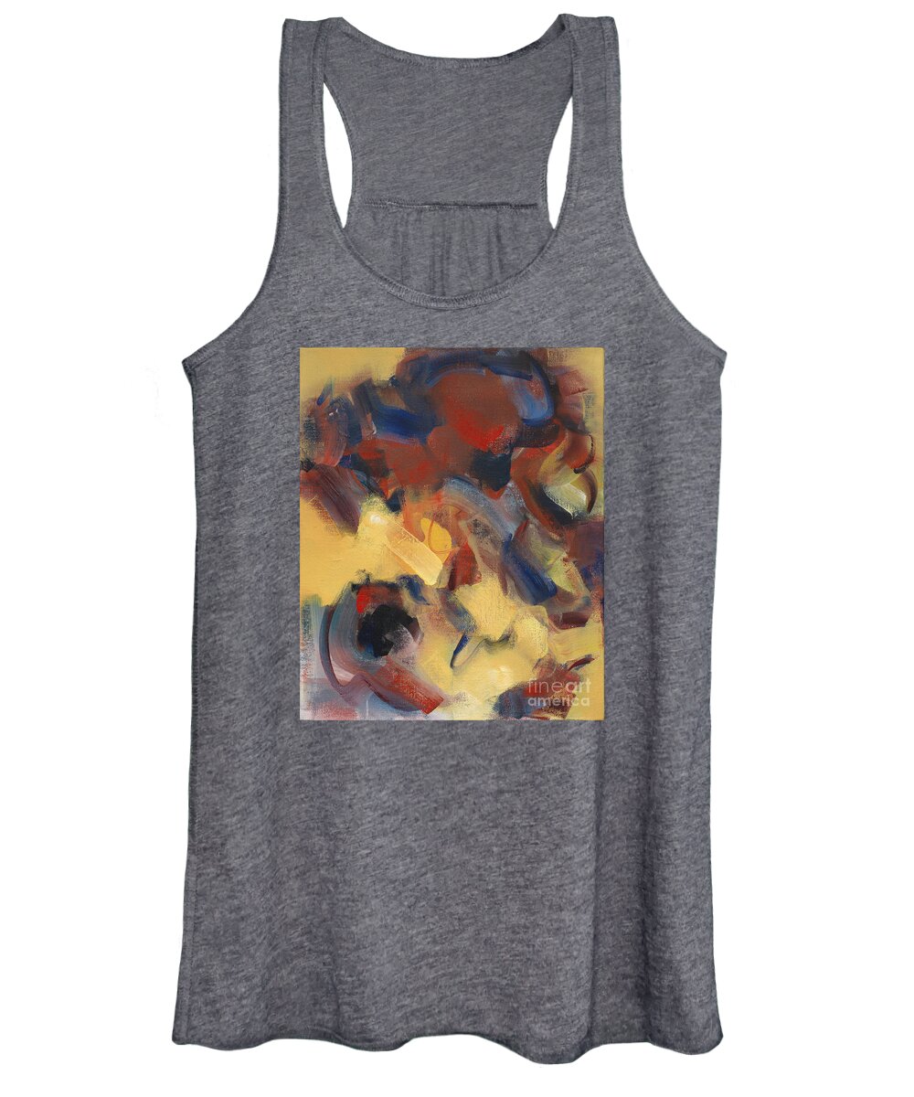Yellows Women's Tank Top featuring the painting Fear of The Enemy by Ritchard Rodriguez