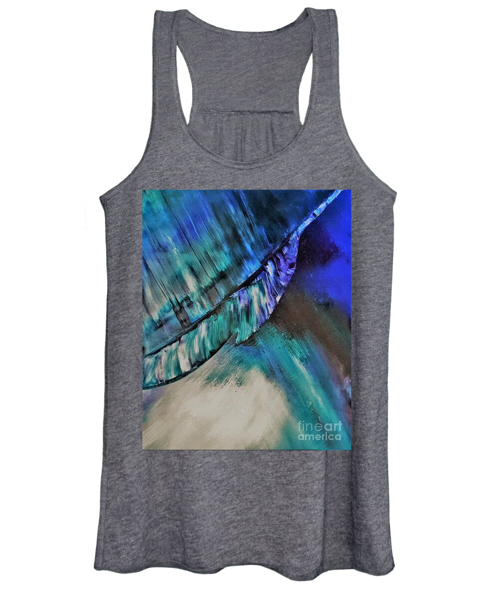 Feather Women's Tank Top featuring the painting Feather Splash by Tracey Lee Cassin