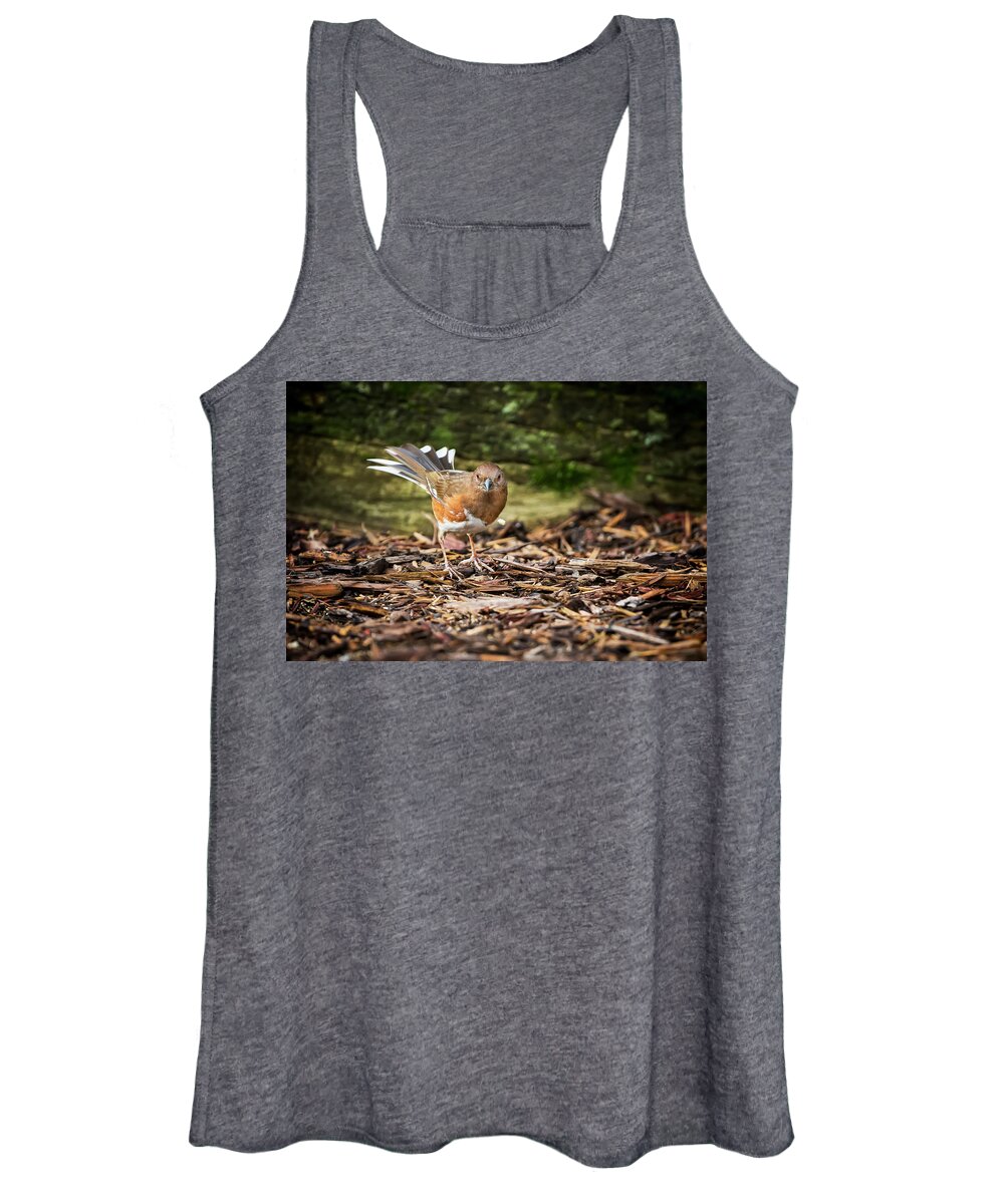 Female Women's Tank Top featuring the photograph Female Towhee by Todd Ryburn
