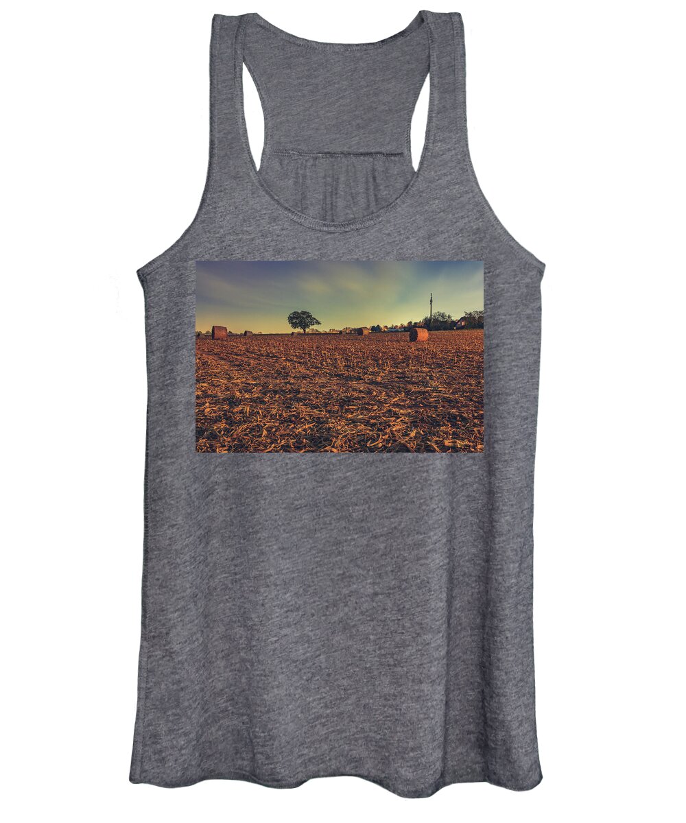 Worms Women's Tank Top featuring the photograph Field in the Moonlight by Marc Braner