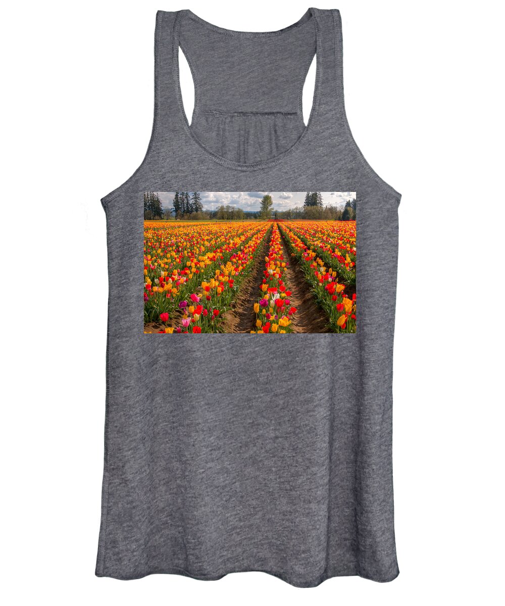 Landscape Women's Tank Top featuring the photograph Fields Of Flowers 00106 by Kristina Rinell