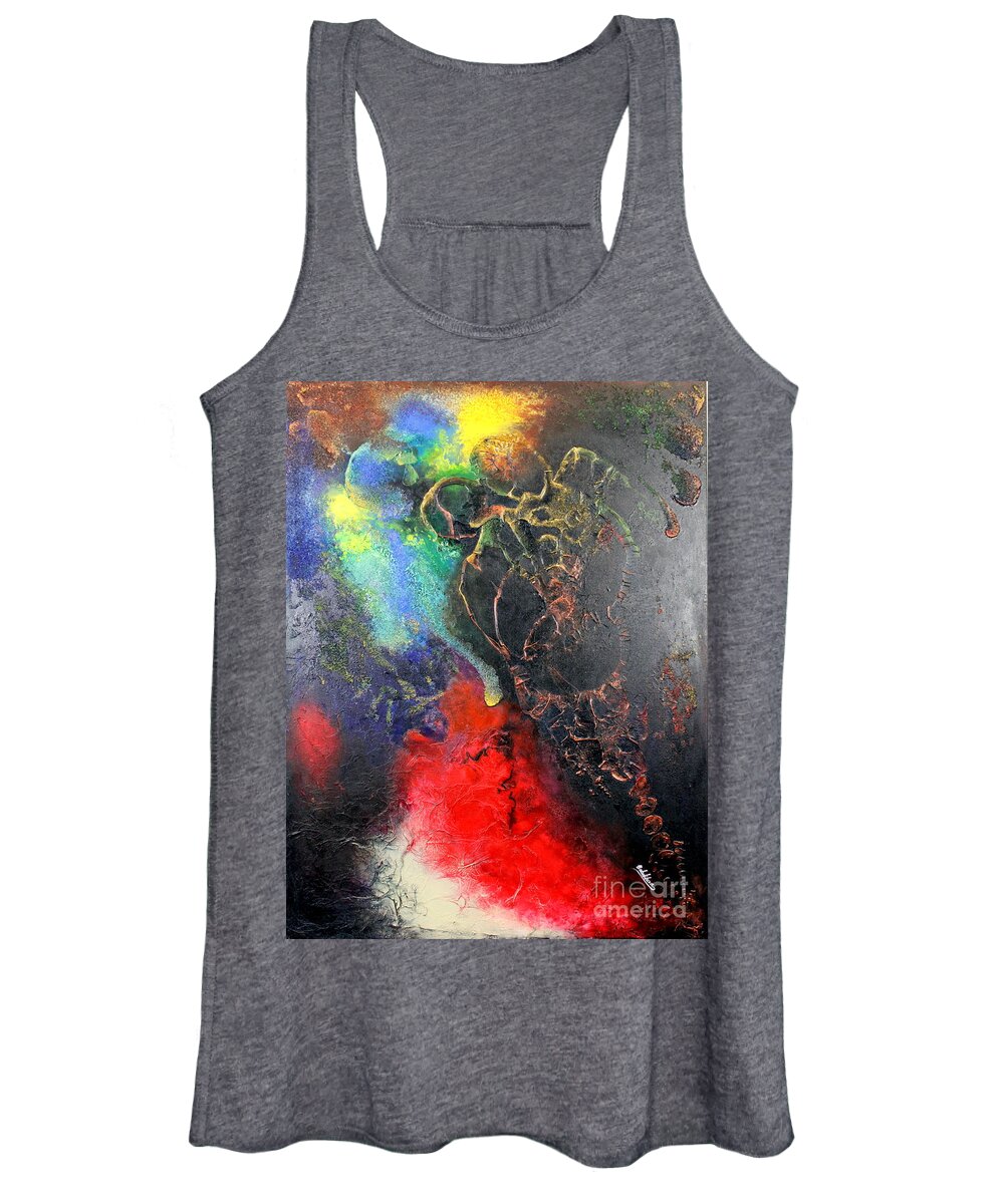 Valentine Women's Tank Top featuring the painting Fire of Passion by Farzali Babekhan