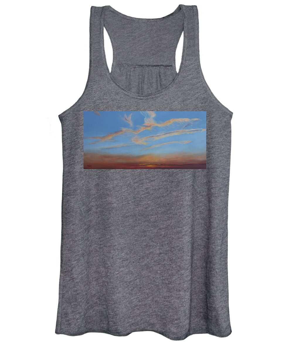 Clouds; Flight; Contemplation; Spirit Women's Tank Top featuring the painting Flight by Marg Wolf