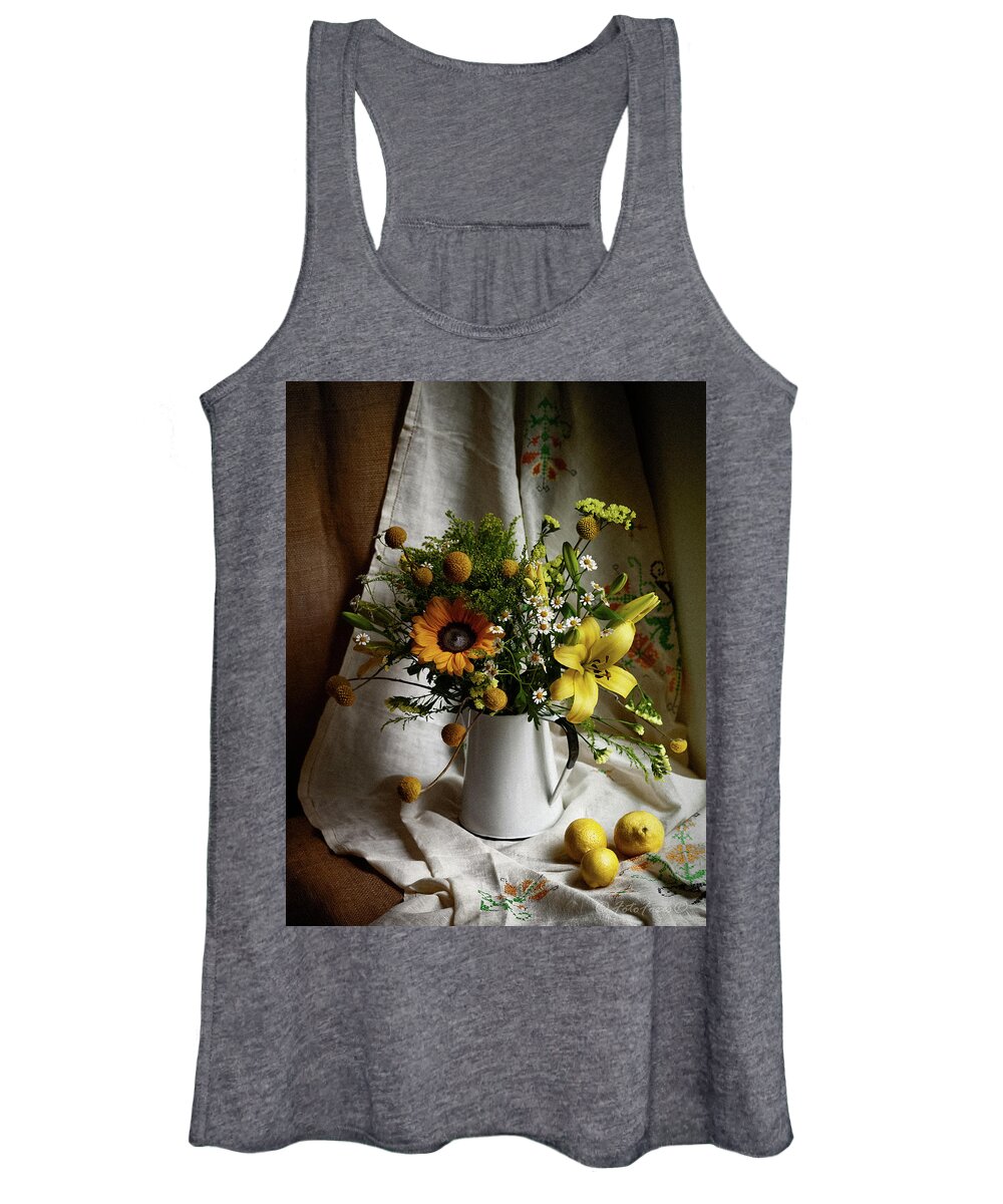 Flowers Women's Tank Top featuring the photograph Flowers and Lemons by Alexander Fedin