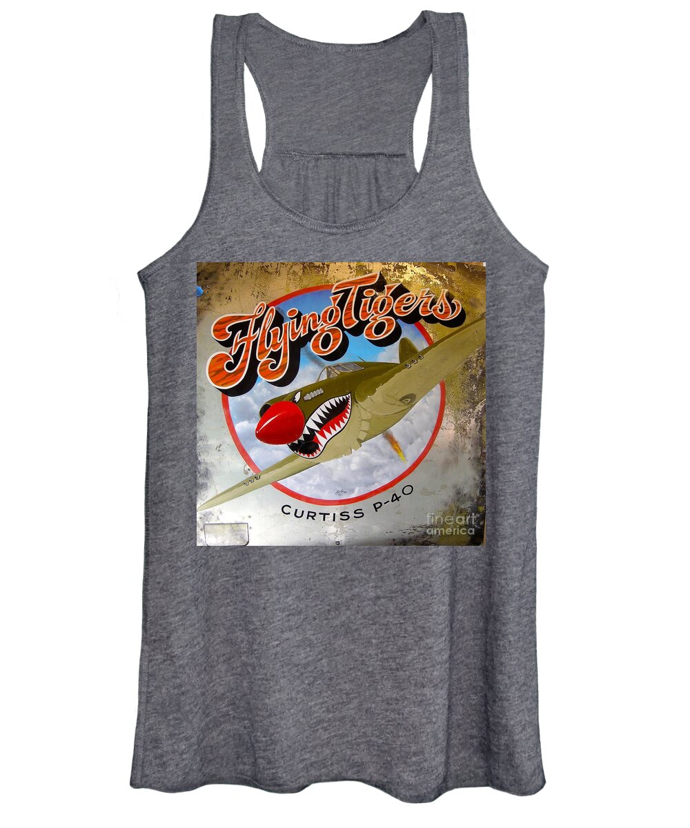 Ww2 Women's Tank Top featuring the painting Flying Tigers by Alan Johnson