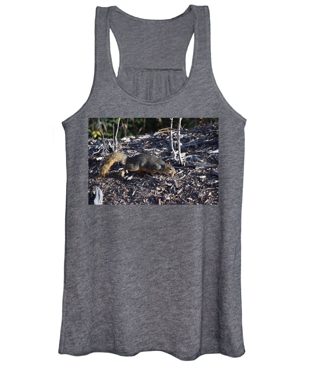 Animal Women's Tank Top featuring the photograph Squirrel PPRH Woodland Park CO by Margarethe Binkley