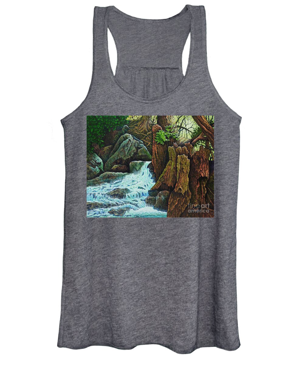 Brook Women's Tank Top featuring the painting Forest Brook III by Michael Frank