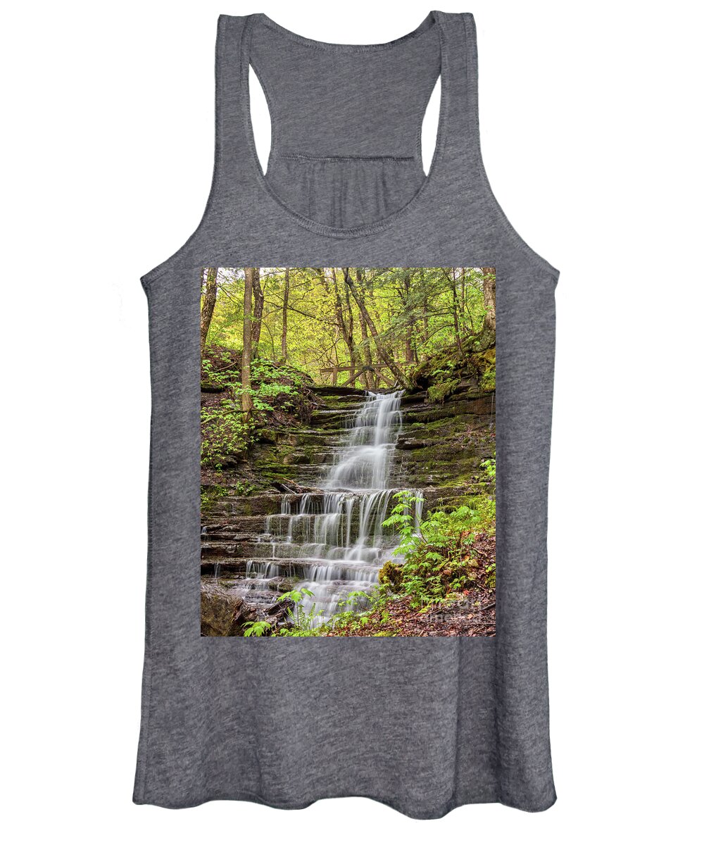 Waterfall Women's Tank Top featuring the photograph Forest Cascade by Rod Best