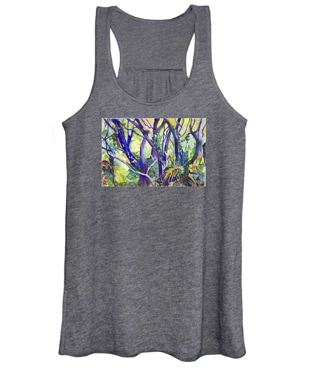  Women's Tank Top featuring the painting Forest Rainbow by Kathleen Barnes