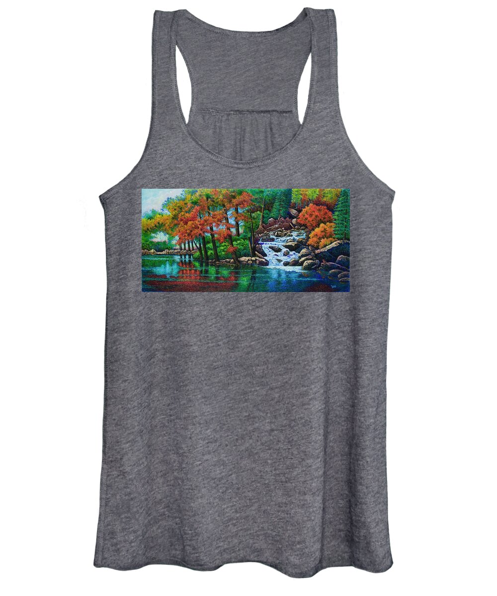 Stream Women's Tank Top featuring the painting Forest Stream II by Michael Frank