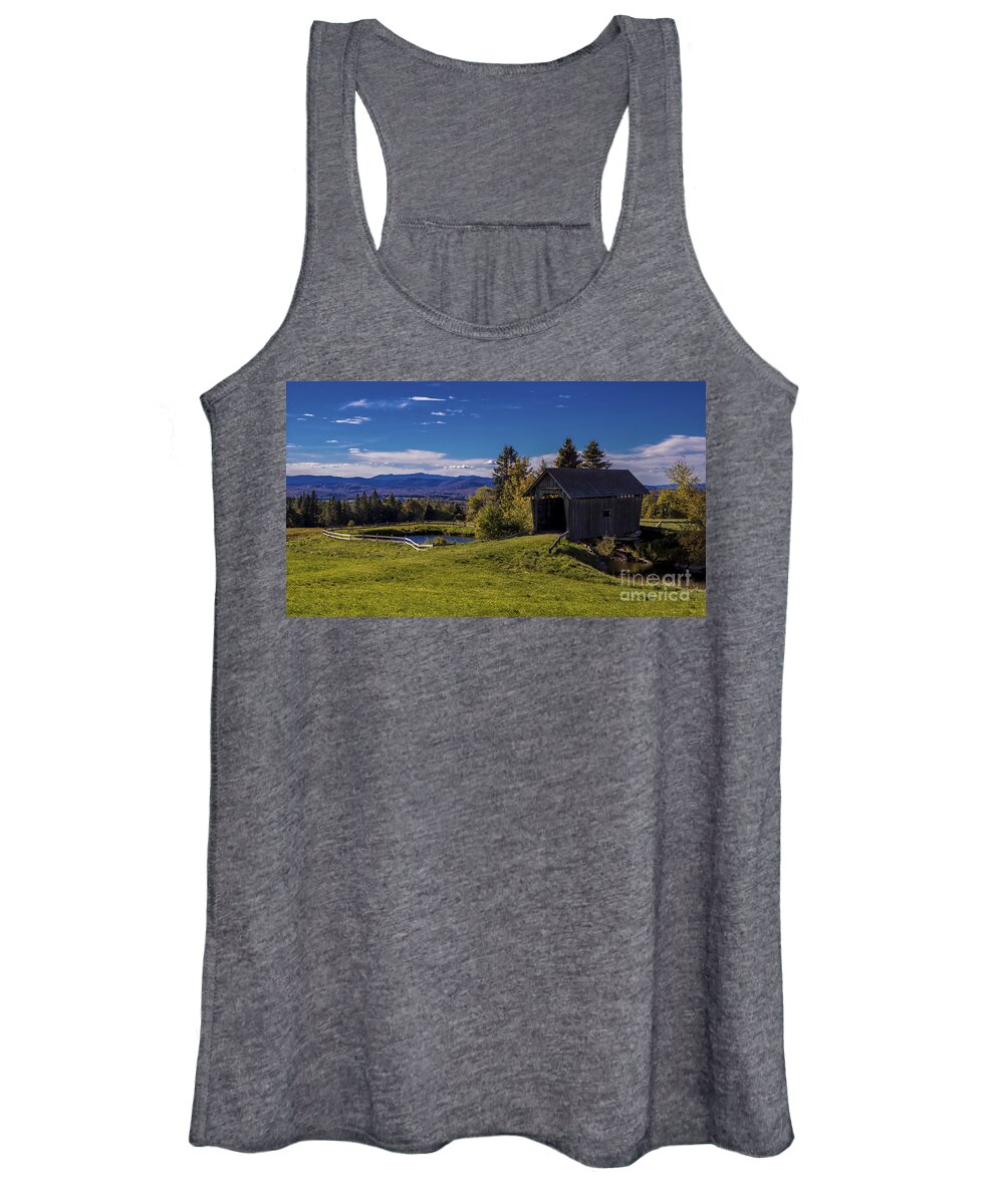 Foster Covered Bridge Women's Tank Top featuring the photograph Foster Covered Bridge by Scenic Vermont Photography