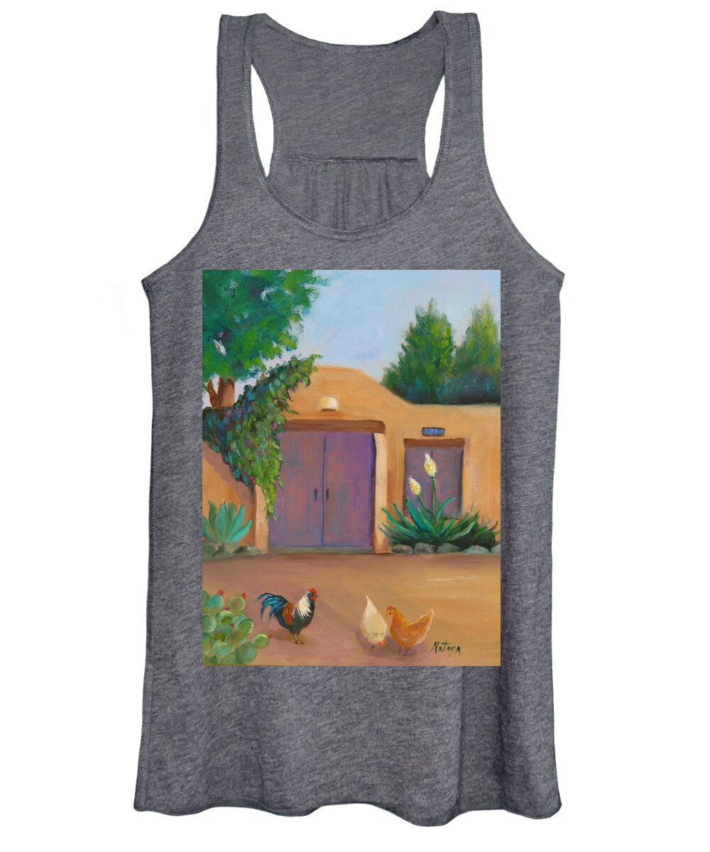 Chickens Women's Tank Top featuring the painting Memories of Old Mesilla by Nataya Crow