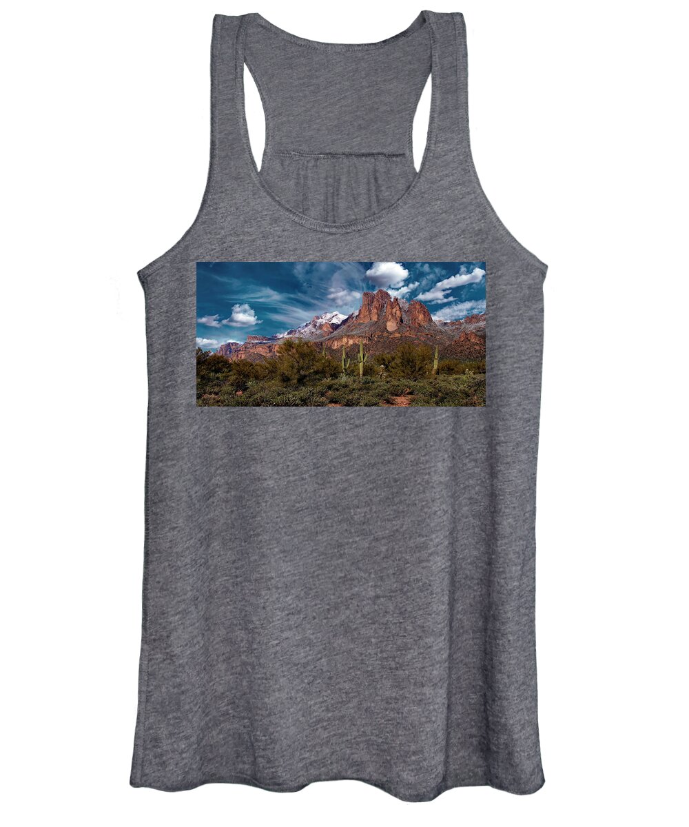 Arizona Women's Tank Top featuring the photograph Fresh Superstition Morning by Hans Brakob