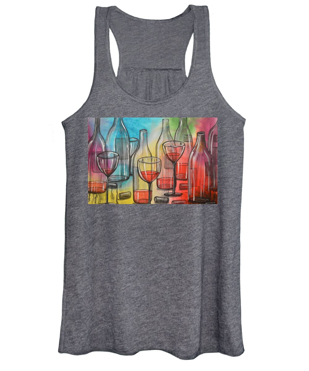 Wine Women's Tank Top featuring the painting Friday Night by Amy Giacomelli